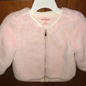 Cat & Jack fuzzy pink jacket.